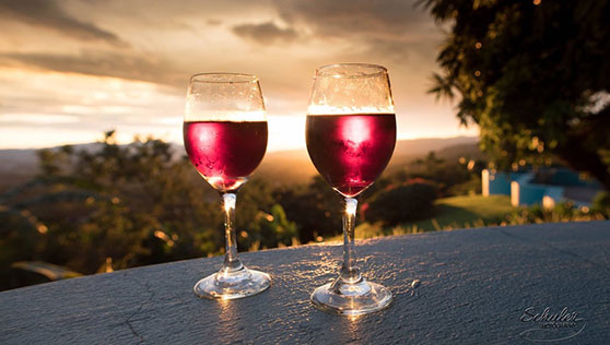Romantic sunsets and wine overlooking the valley of San Jose